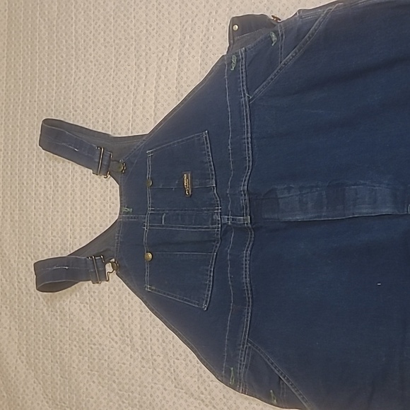 Vtg Oshkosh B’Gosh Farmer Work Carpenter Blue Jean Bib Overalls Men 44×31 USA - Picture 2 of 8
